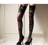 Long Lace Socks Women Lace Stay Up Thigh High Hold Ups Stockings - image 2