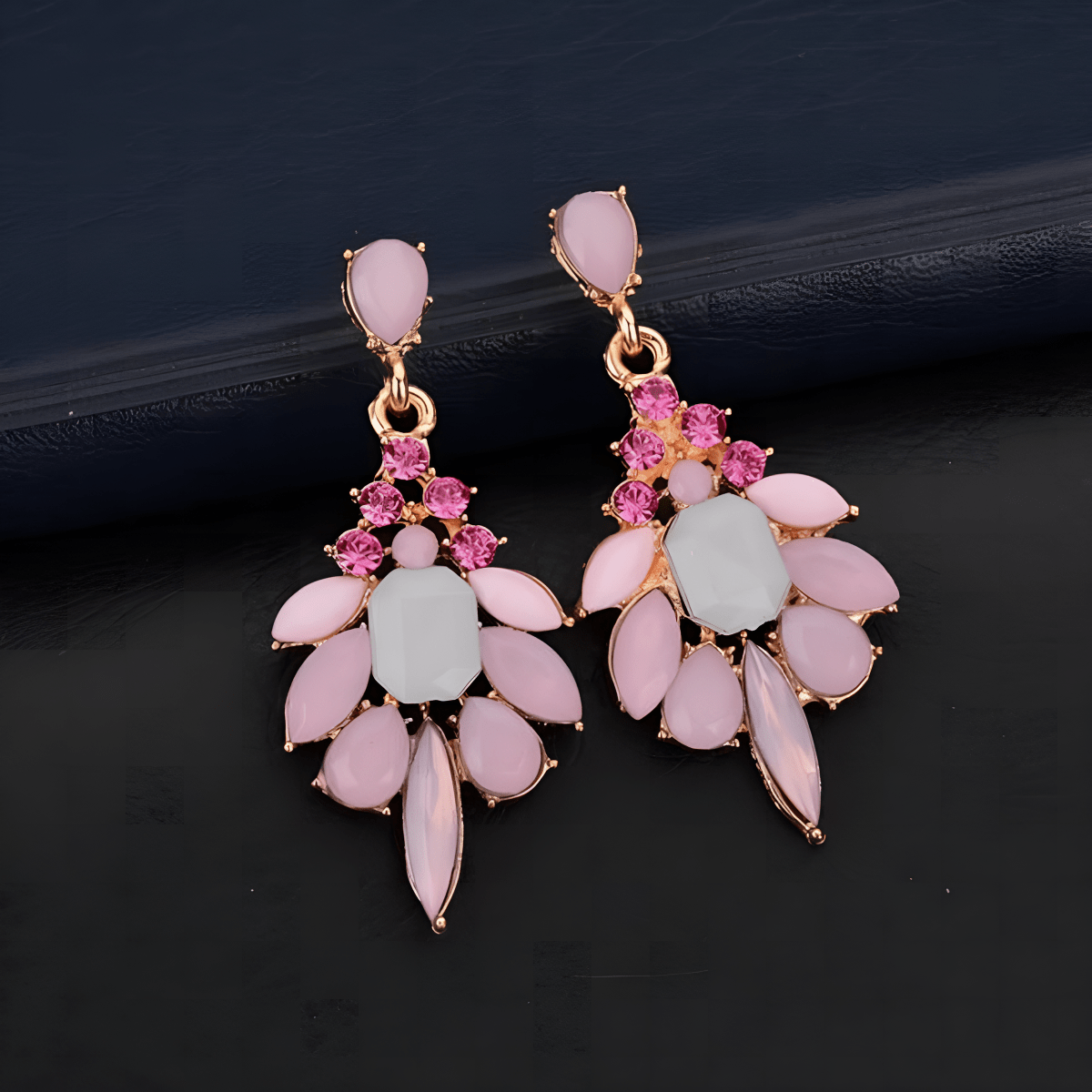 Luxury Colorful Big Vintage Trendy Bohemia Love Rhinestone Stud Statement Earrings - Hanaya Store