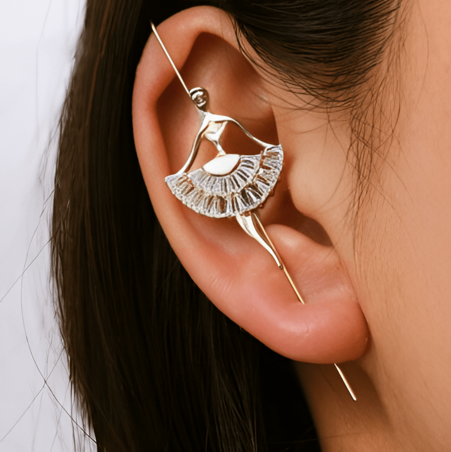 Luxury Pair of Premium Quality Ear Wrap Crystal Hook Classy Royal Party Earrings - Hanaya Store
