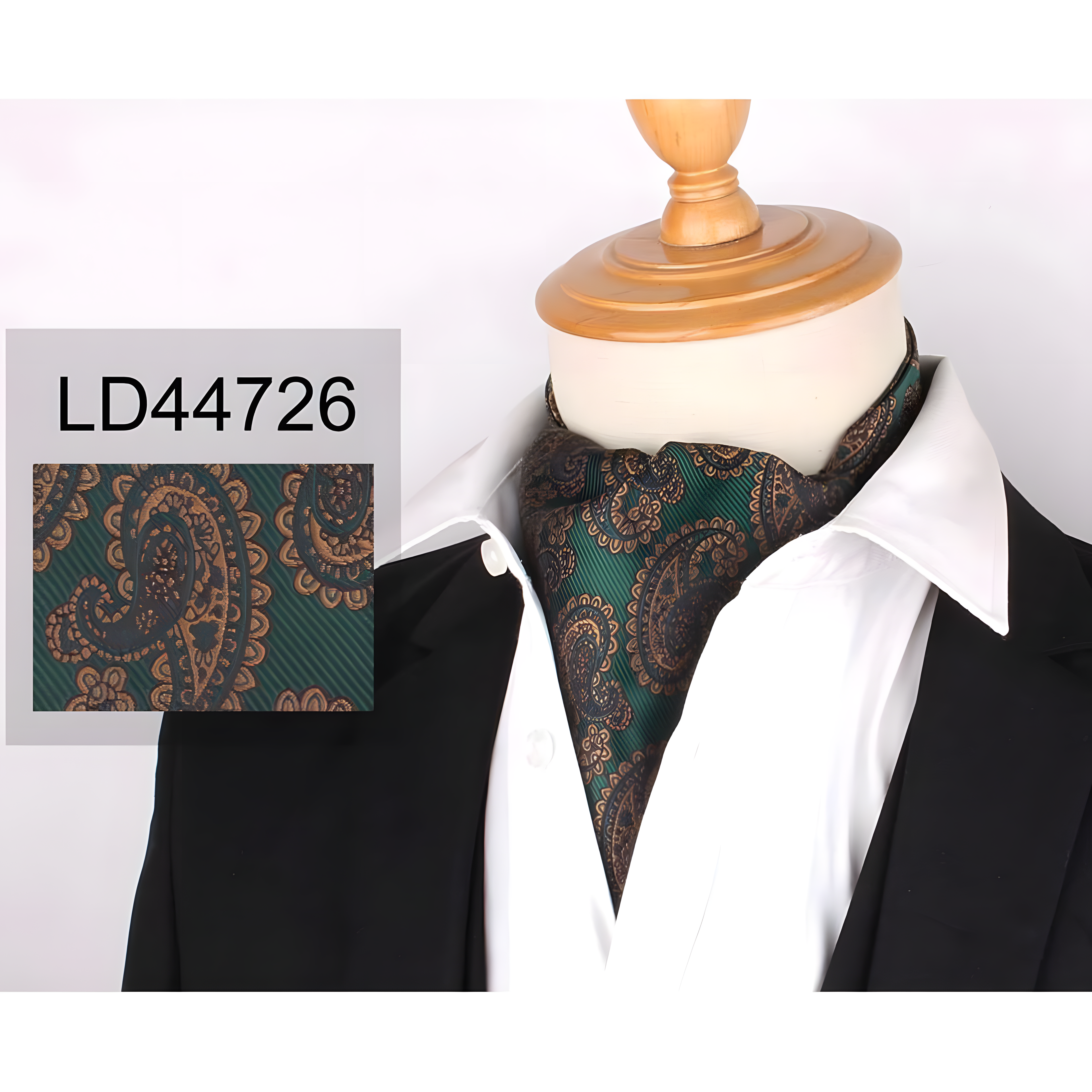Silk Printed Men's Neck Fashion Cravat Ascot Tie – Wedding and Formal Wear Accessory