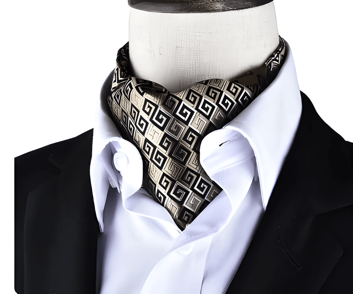 Silk Printed Cravat Ascot Tie for Men – Elegant Wedding & Formal Neckwear