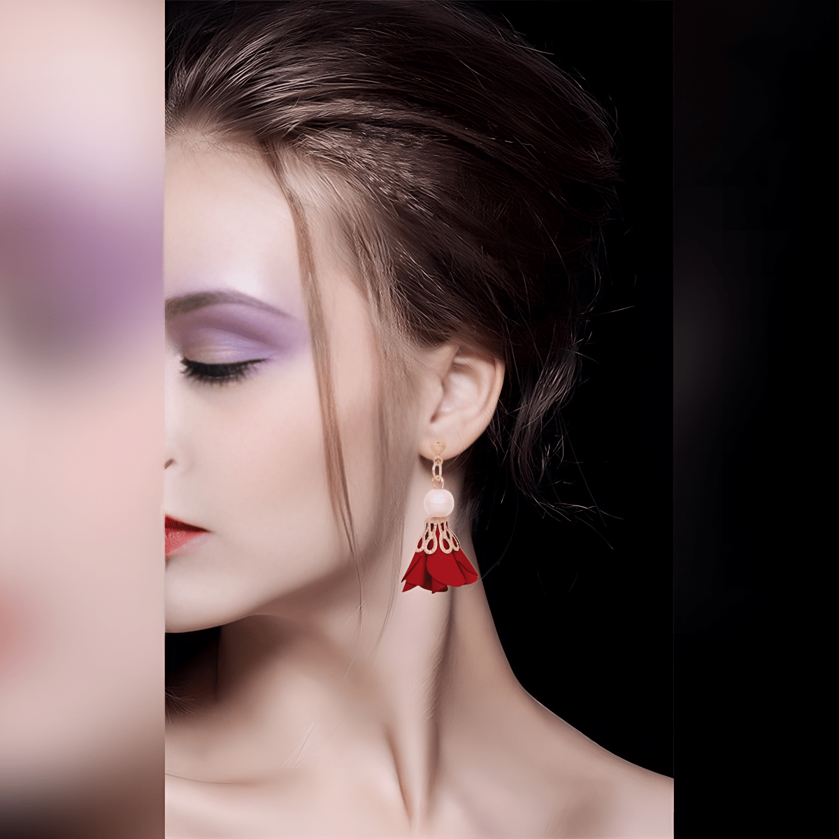 Metal Ball & Pearl Drop Earrings – Cloth Art Flower Fashion Jewelry - Hanaya Store