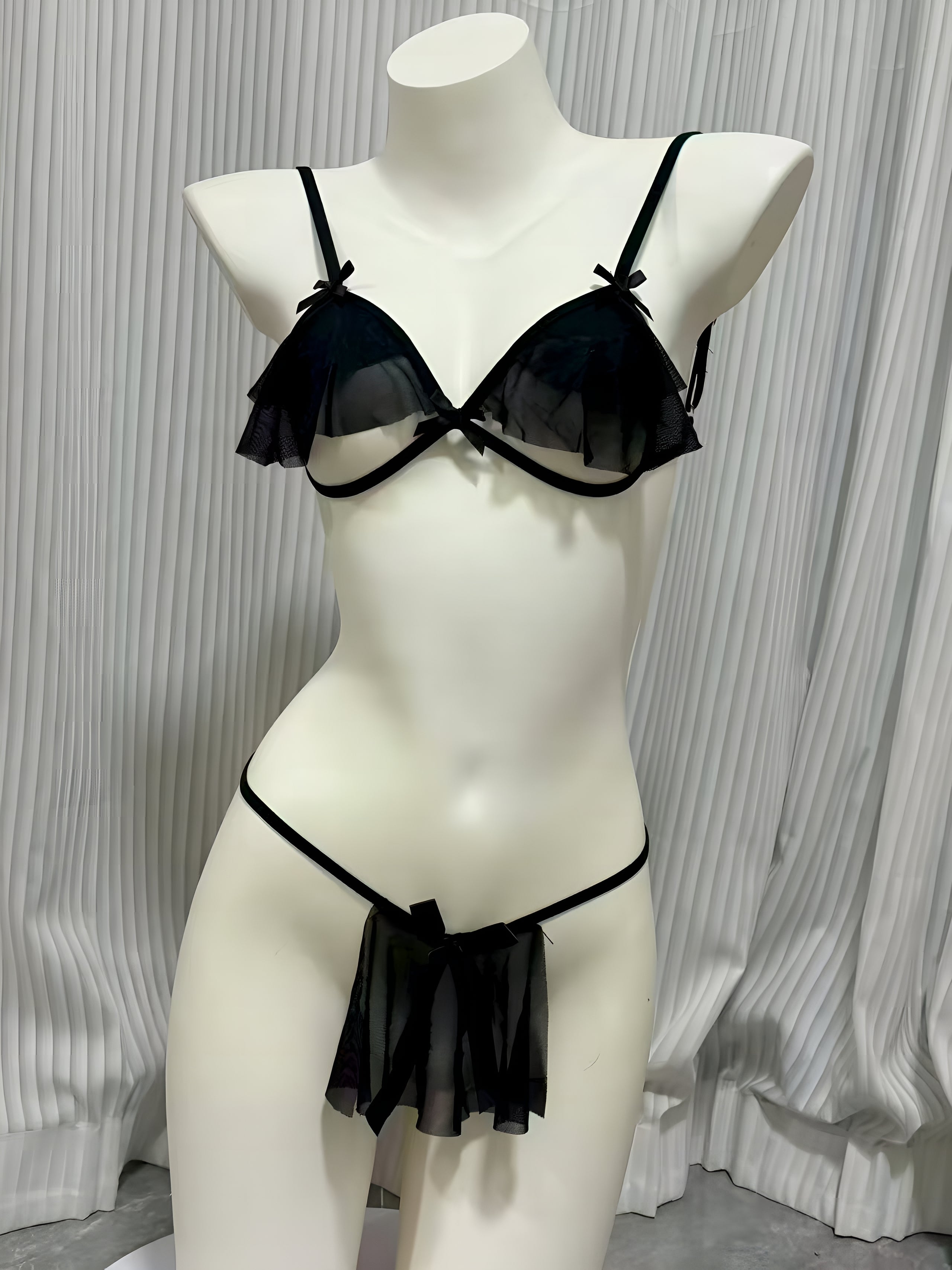 One Size (Fits:40-75 KGS) Bra set Lingerie Set Women Trendy Underwear Bikini Three-point