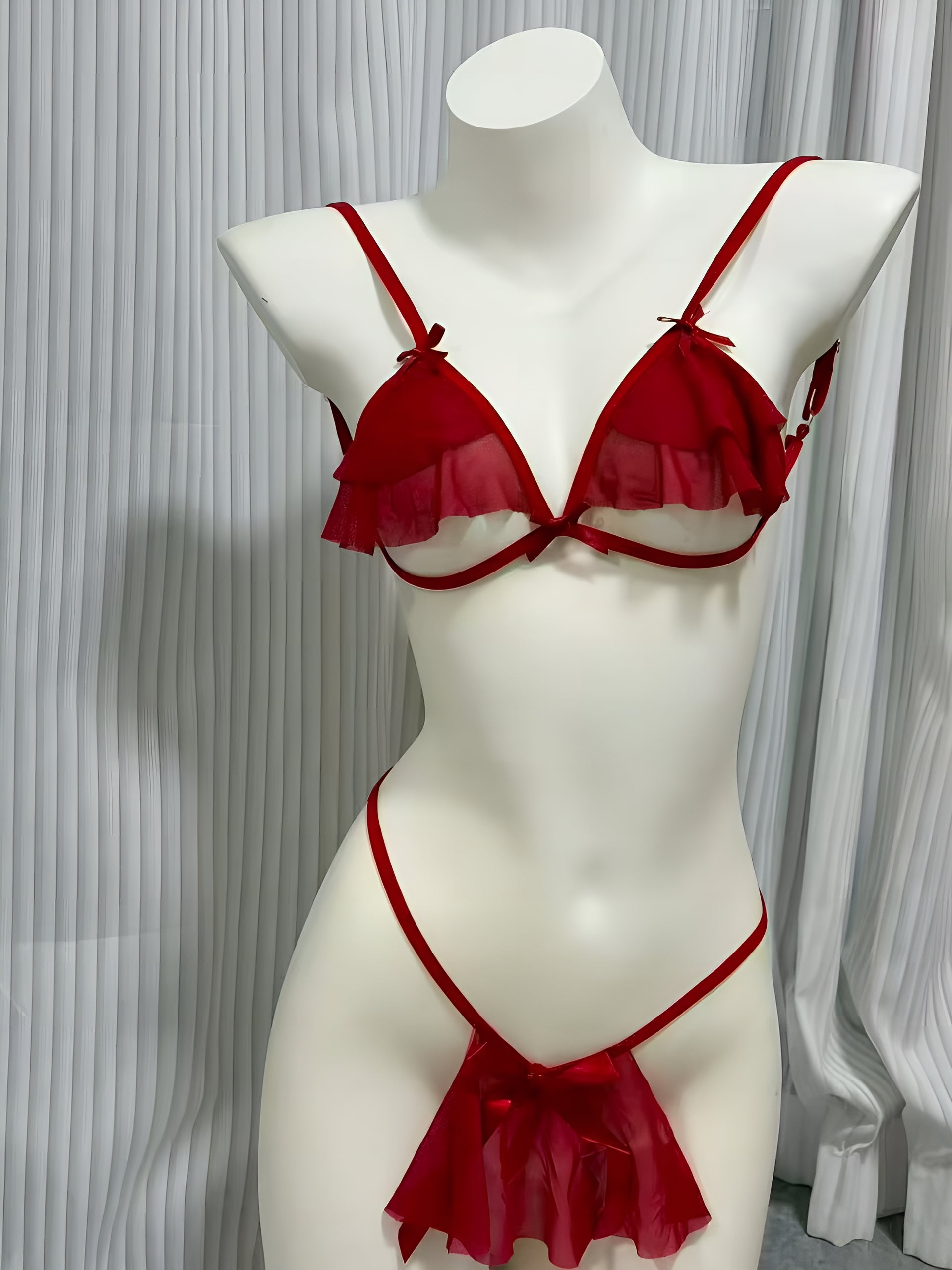 One Size (Fits:40-75 KGS) Bra set Lingerie Set Women Trendy Underwear Bikini Three-point