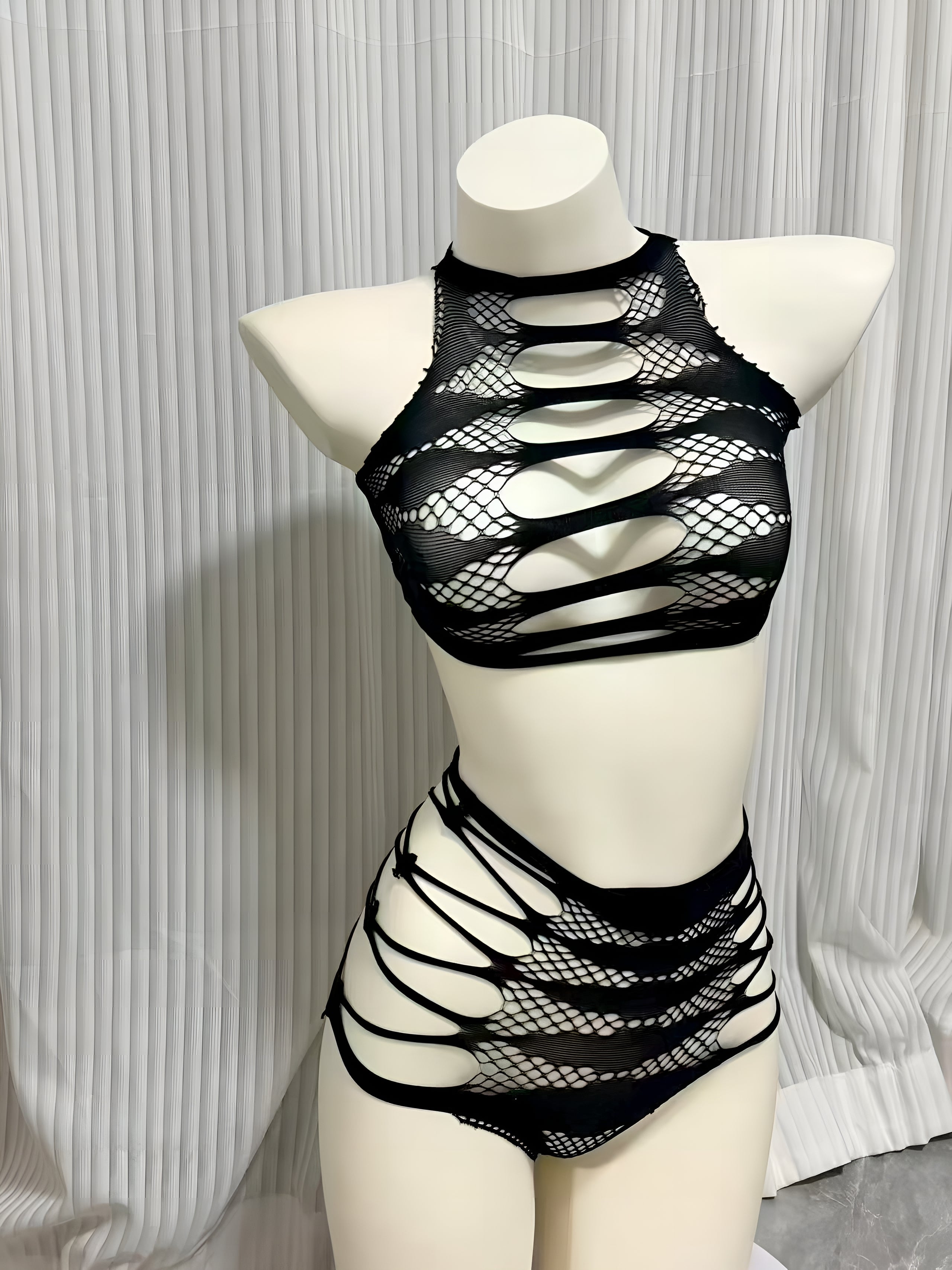 One Size (Fits:30-65 KGS) Bra set Lingerie Set Women Trendy Underwear Bikini Three-point Set (weight:30-65 KGS)