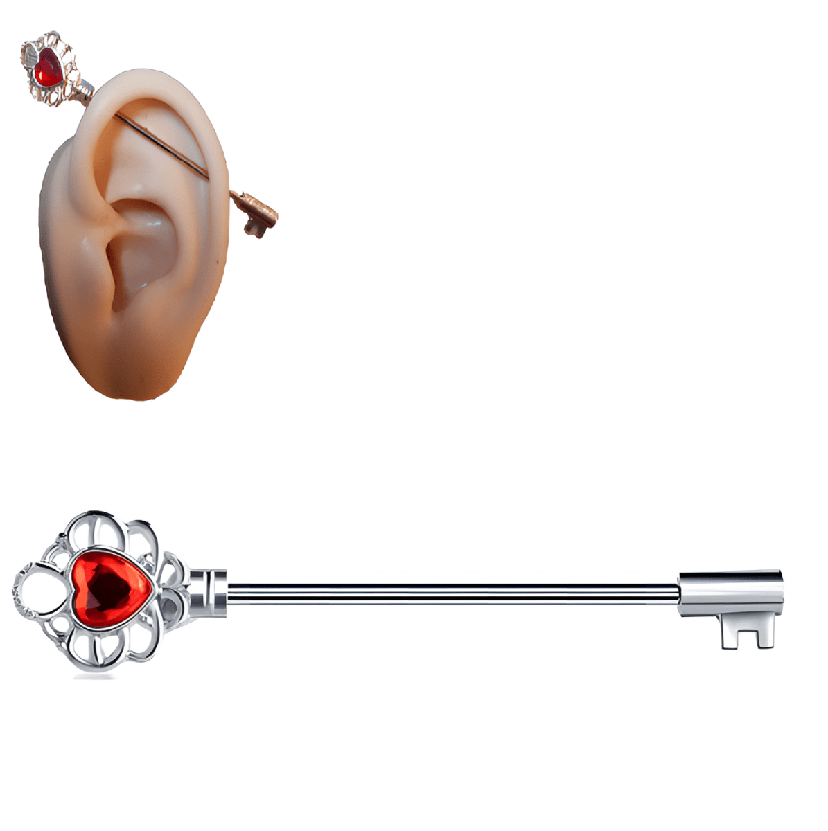 Modern Steel 38mm Ear Plug 14G Piercing Industrial Cartilage Ear Jewelry for Helix - Hanaya Store