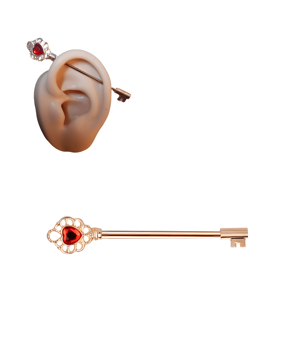 Modern Steel 38mm Ear Plug 14G Piercing Industrial Cartilage Ear Jewelry for Helix - Hanaya Store