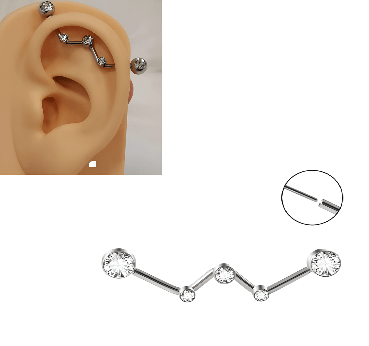 Must Have Steel 38mm Ear Plug 16G 1.2mm Barbell Piercing Industrial Cartilage Ear Jewelry for Ear Fashion - Hanaya Store