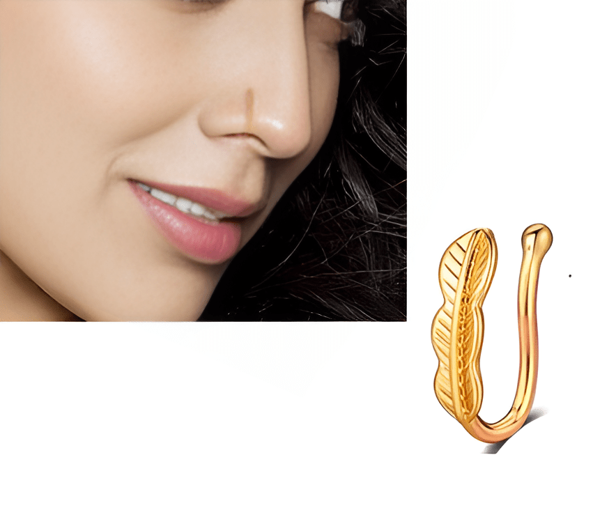 Non Piercing Adjustable Clip On Nose Pin Heart Love CZ Nostril Body Jewelry - Hanaya Store