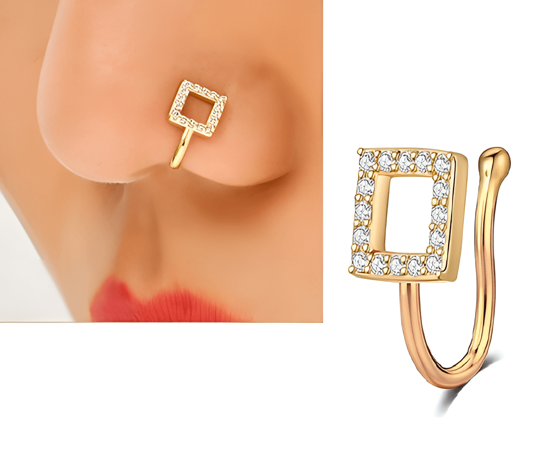 Non Piercing Nose Pin Clip On Heart Shaped Nostril Jewelry for Girls - Hanaya Store