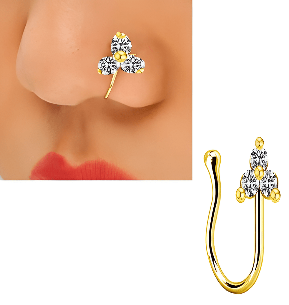 Non Piercing Thin Clip On Heart Nose Pin Stylish Nostril Jewelry - Hanaya Store