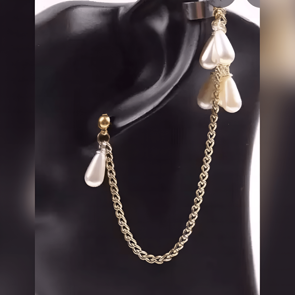 One Piece Trendy Ear Cuff Pair Tassel Chain With Pearls - Hanaya Store