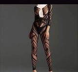 One Size Adjustable Women Breathable Jumpsuit Trend Mesh Fishnet Jumpsuit Lace Body Stockings Bodycon - image 2