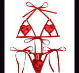 One Size Fits 40 65 Kgs Lace Up Love Heart Sleepwear Lingerie Set Bra Set Women Underwear Bikini Three Point - image 2