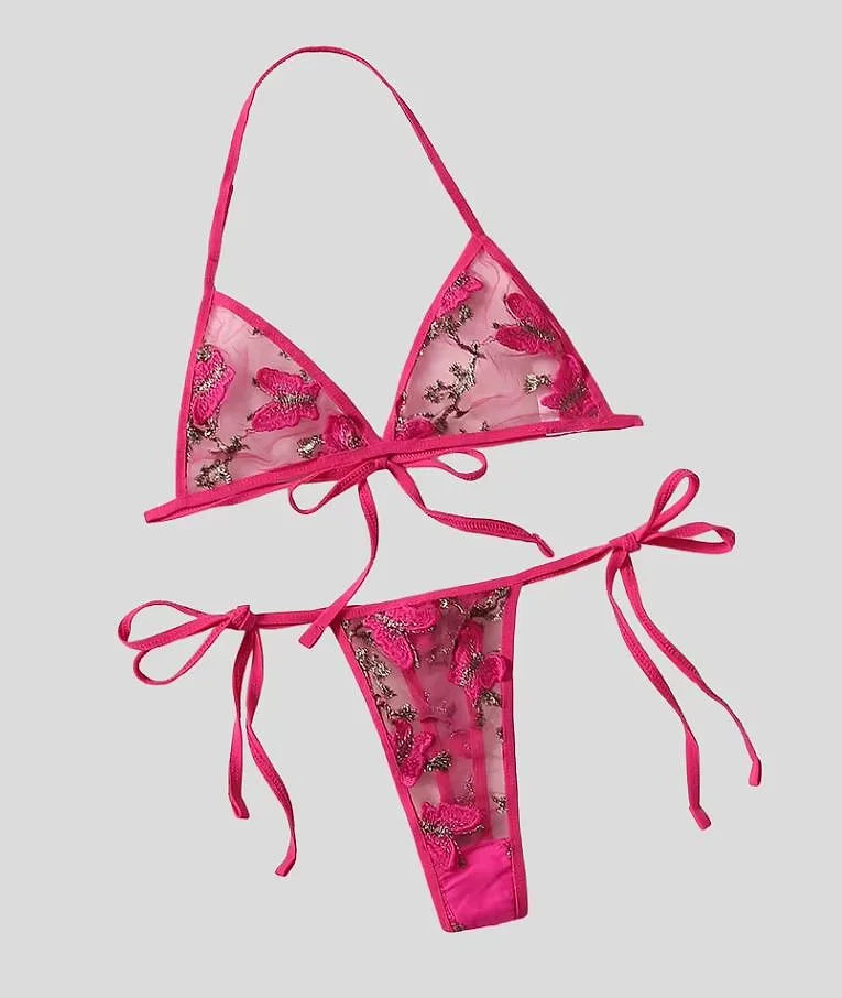 One Size Fits 40 75 Kgs Bra Set Lingerie Set Women Trendy Underwear Bikini Three Point Set Copy – Lingerie Bra Set Ladies Undergarments Pakistan | Hanaya Store