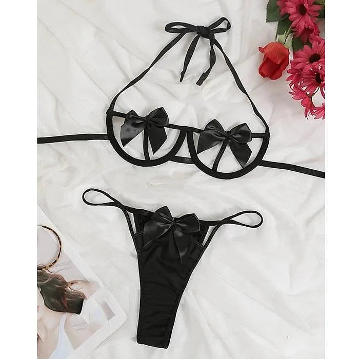 One Size Premium Quality Women Nightdress Bra Panty Lingerie Sleepwear Babydoll Chemise Lace Bralette