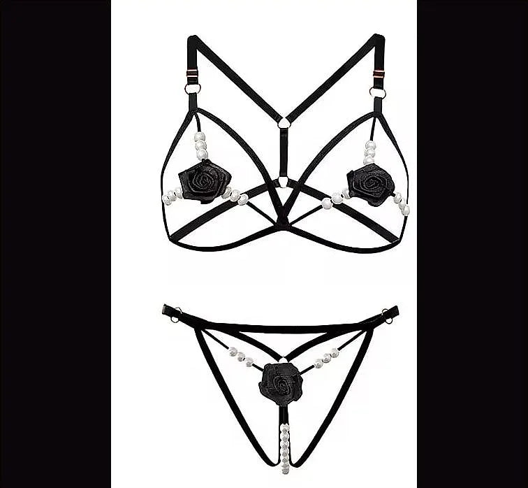 One Size Premium Quality Women Nightdress Bra Panty Lingerie Sleepwear Babydoll Chemise Lace Bralette - image 2