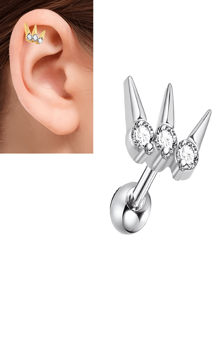 ORBITAL Piercing 1 SNUG Piece Cartilage Helix Stud DAITH Ear Piercing TRAGUS HELIX ROOK Plug Steel Earring LOBE Trendy Look - Hanaya Store