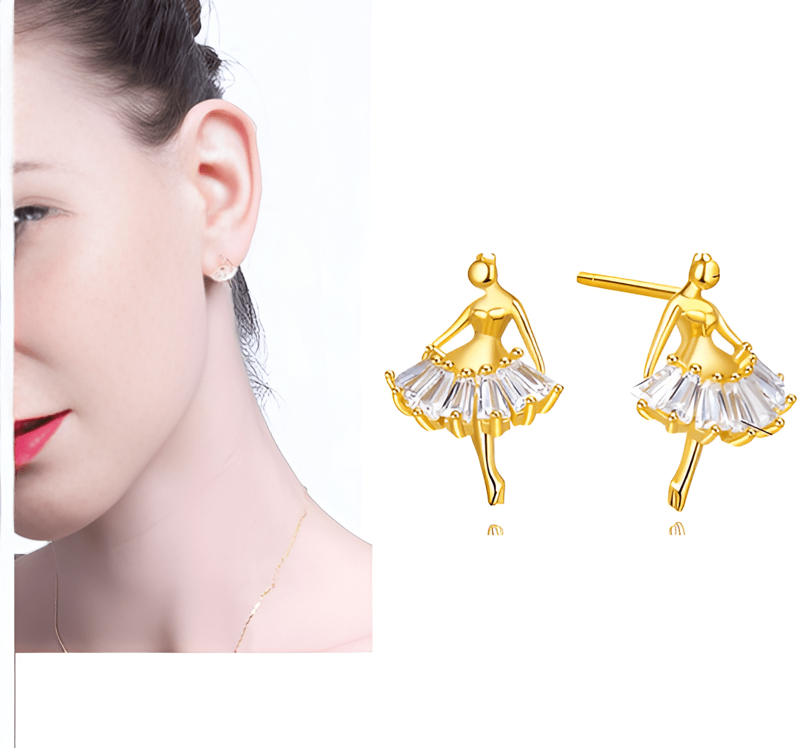 Original 15mm Sterling Silver S925 Korean Trendy Crystals 4A CZ Elegant Earring - Hanaya Store