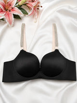 Padded Seamless Wireless Soft Bra Women's Bras Padded Seamless Wireless Crystal Strap Soft Palm Pad Design