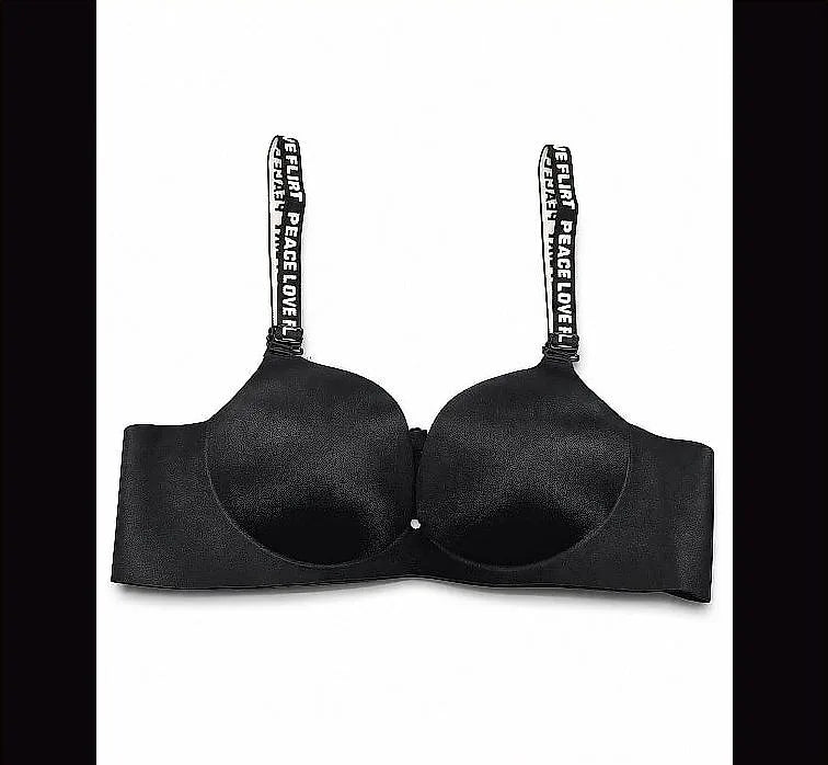 Padded Seamless Wireless Soft Bra Women's Bras Padded Seamless Wireless Crystal Strap Soft Palm Pad Design - image 2
