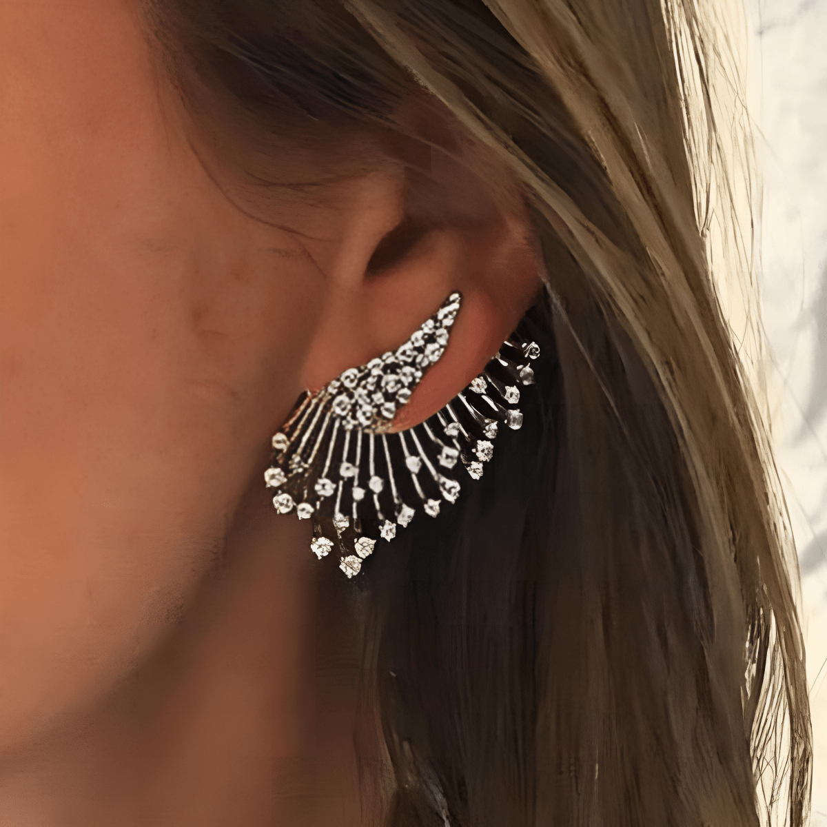 Pair of Classy Front And Back Style Hanging Drop Earring - Hanaya Store