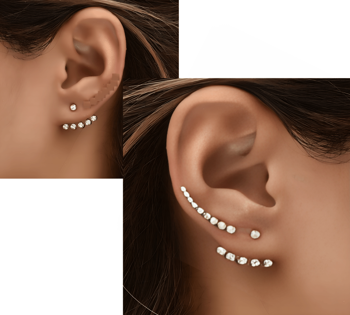 Pair of Hanging Front and Back High Quality Korean Stylish Earring Set - Hanaya Store