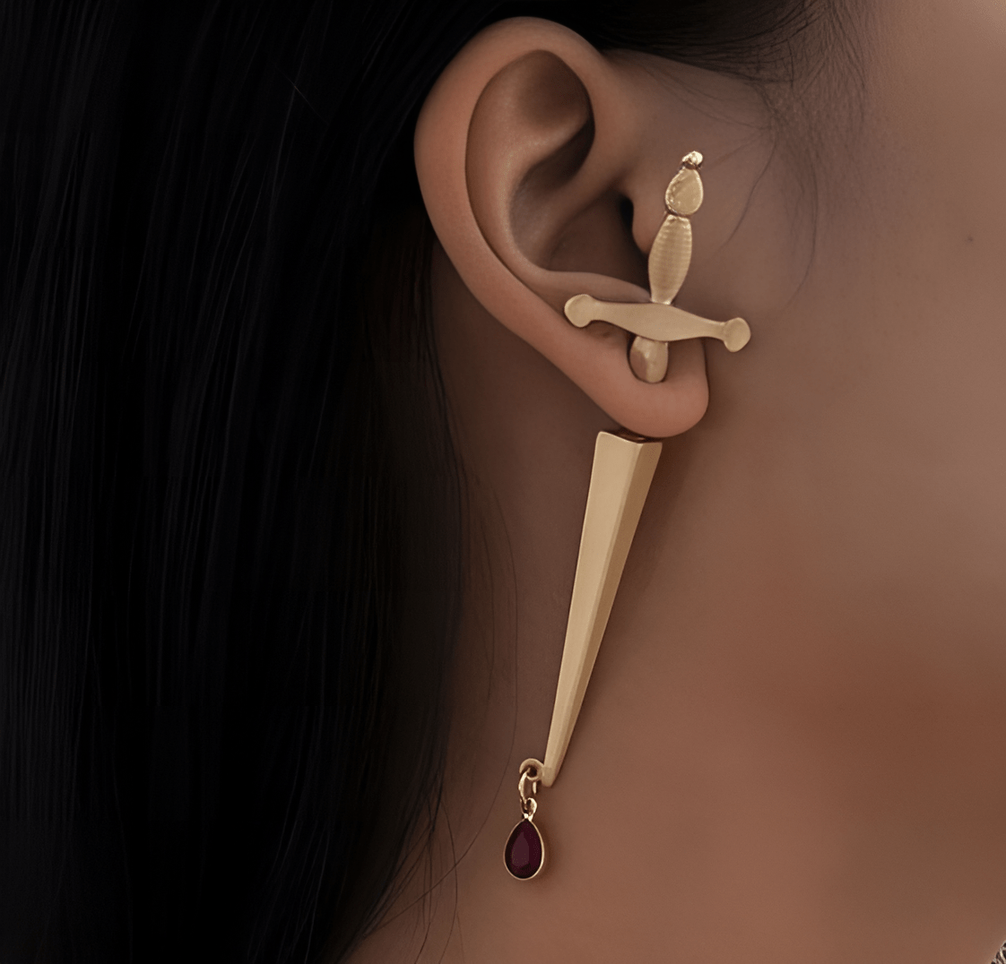 Pair of High Quality Front Back Crystal Trendy Elegant Earring For Girls - Hanaya Store