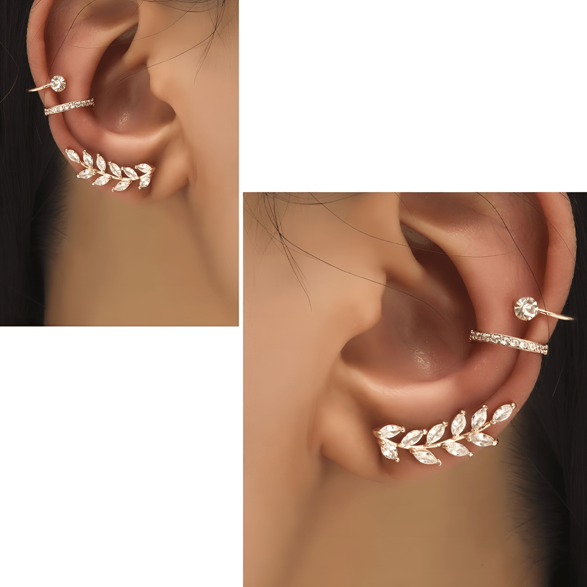 Pair of High Quality Korean 6 Pcs Style Ear Cuff Style Elegant Stylish Trendy Jewelry - Hanaya Store