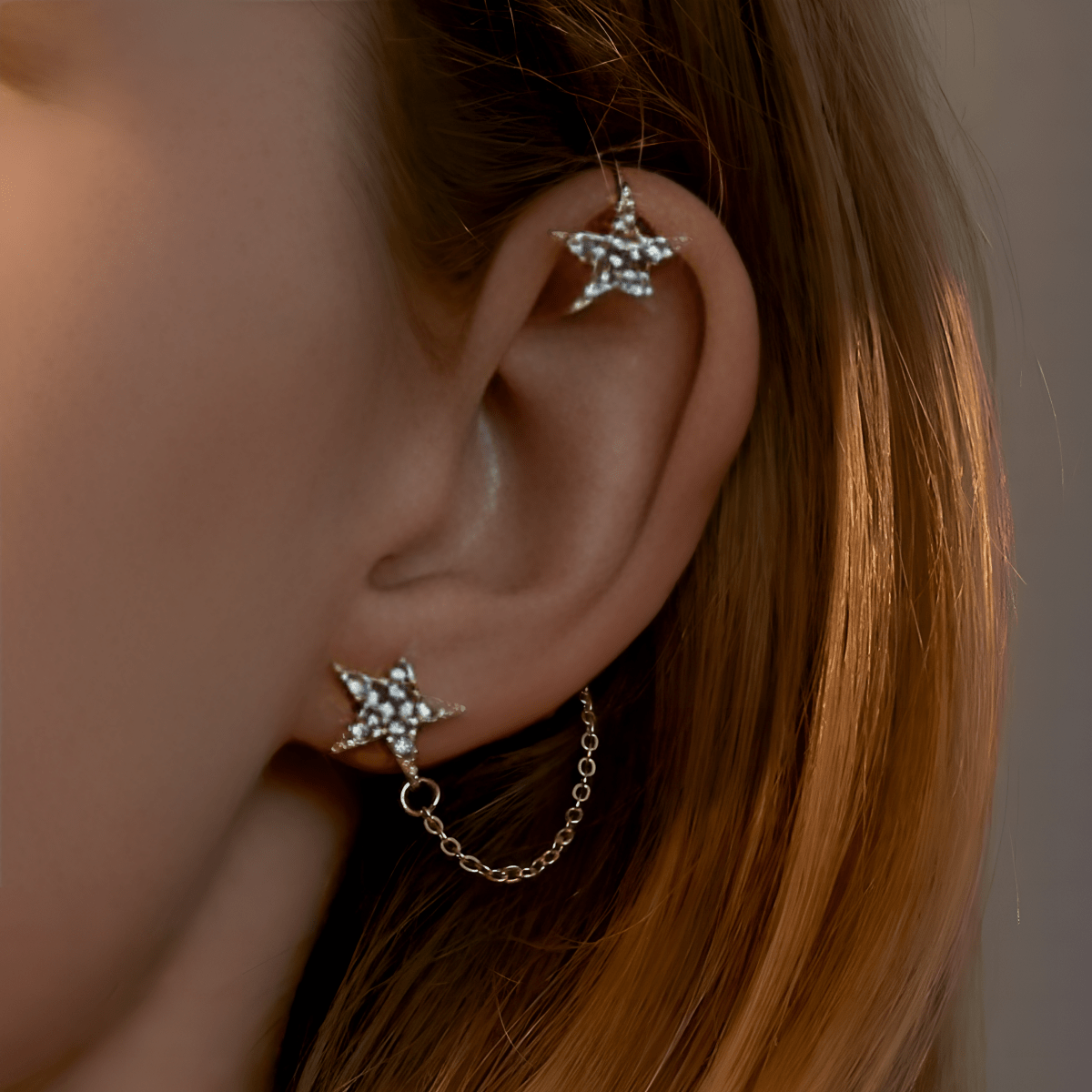 Pair of High Quality Korean Star Ear Cuff Style and Elegant Stylish Earring - Hanaya Store