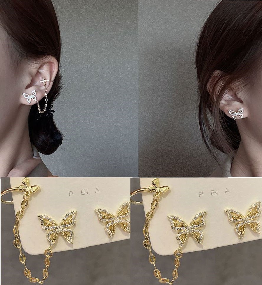 Pair of High Quality Korean Style Ear Cuff Style Elegant Stylish Earring Modern Korean Fashion Jewelry - Hanaya Store
