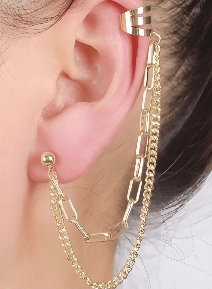 Pair of High Quality Korean Style Ear Cuff Style Elegant Stylish Earring Sleek Modern Design - Hanaya Store