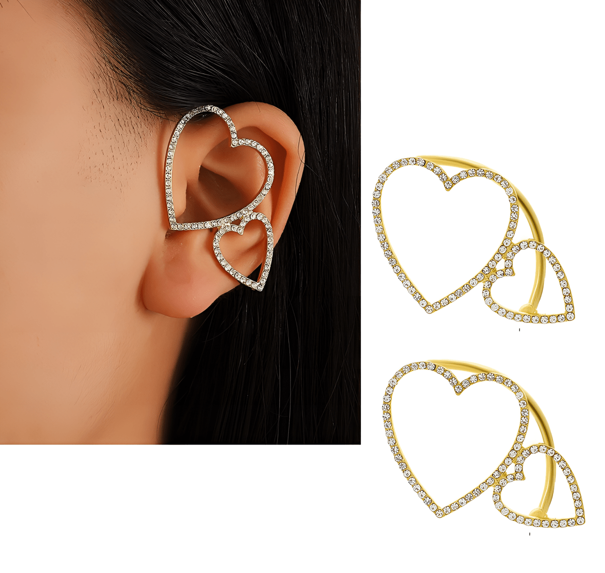 Pair of High Quality Korean Style Ear Cuff Style Elegant Stylish Earring Trendy Minimalist Look - Hanaya Store