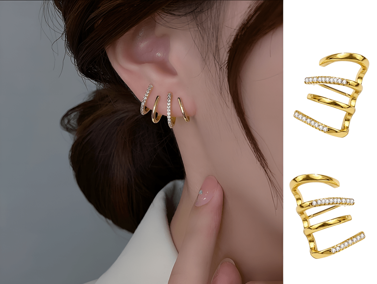 Pair of High Quality Korean Style Elegant Stylish Hugging Earring - Hanaya Store