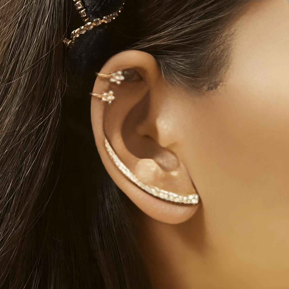 Pair Of High Quality Korean Tassel Ear Cuff Style Elegant Stylish Earring – Earrings Online in Pakistan | Hanaya