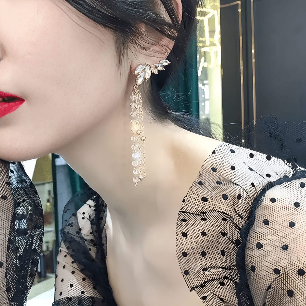 Pair Of High Quality Korean Tassel Ear Cuff Style & Elegant Stylish Earrings - Hanaya Store
