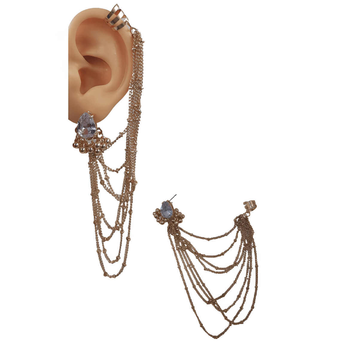 Pair of High Quality Tassel Korean Style Ear Cuff Style & Elegant Stylish Earring - Hanaya Store