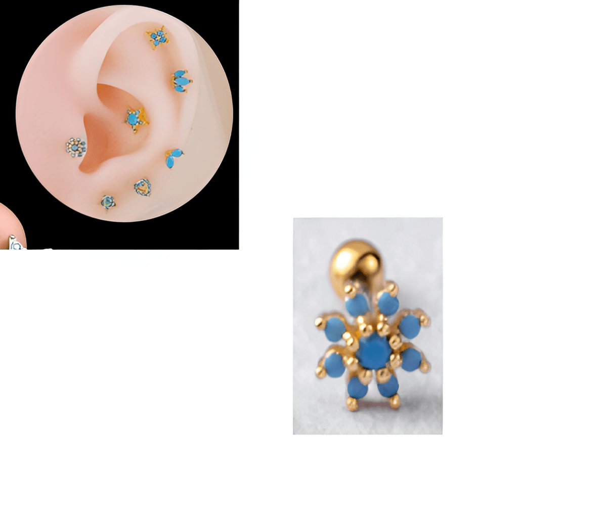 Piercing 1 Piece HELIX Cartilage ORBITAL DAITH LOBE ROOK Helix Stud Ear Piercing Plug TRAGUS Steel Earring For Girls SNUG - Hanaya Store