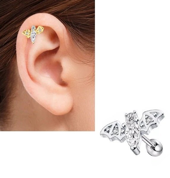 Piercing 1 Piece ORBITAL Cartilage Helix Stud Ear SNUG Piercing TRAGUS Plug Steel DAITH Earring HELIX Small LOBE ROOK Size - Hanaya Store