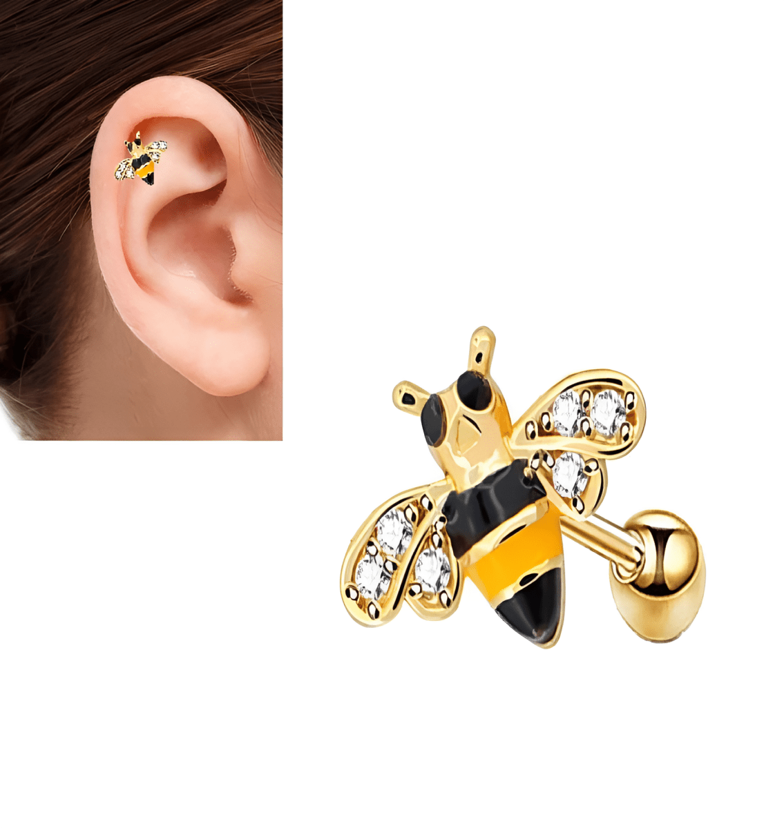 Piercing LOBE 1 Piece Cartilage Helix TRAGUS ROOK Stud Ear ORBITAL DAITH HELIX Piercing Plug Steel SNUG Earring Durable Steel - Hanaya Store