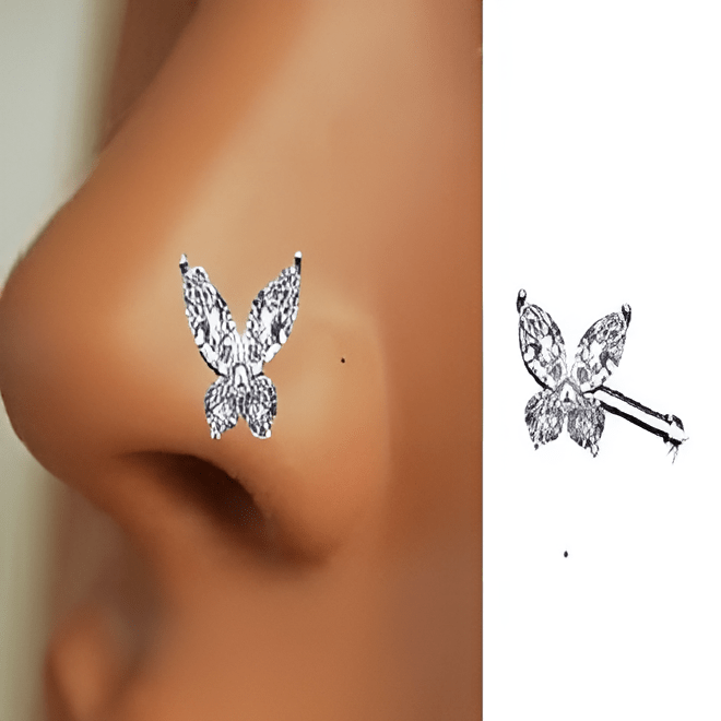 Piercing Nose Pin Small Thin Nostril Ring Minimalist Body Jewelry - Hanaya Store