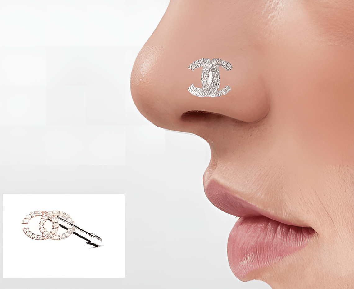 Piercing Thin Nose Pin Lightweight Nostril Ring Elegant Body Jewelry - Hanaya Store