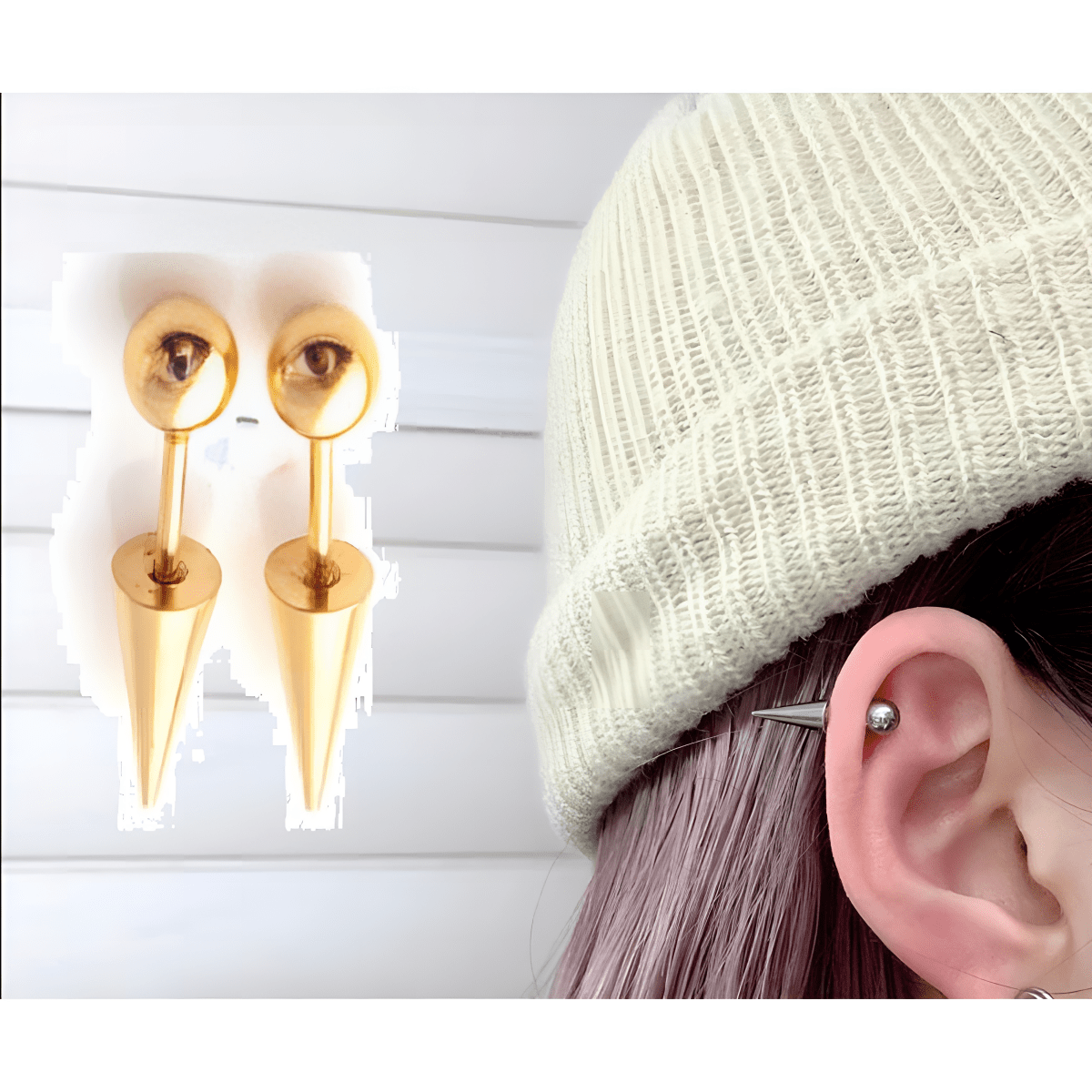Premium 2 Pieces 1.2MM (16G) Cartilage Piercing Ball Spike Earrings - Hanaya Store