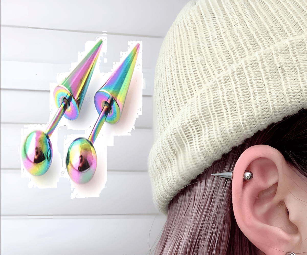Premium 2 Pieces 1.2MM (16G) Cartilage Piercing Ball Spike Earrings - Hanaya Store