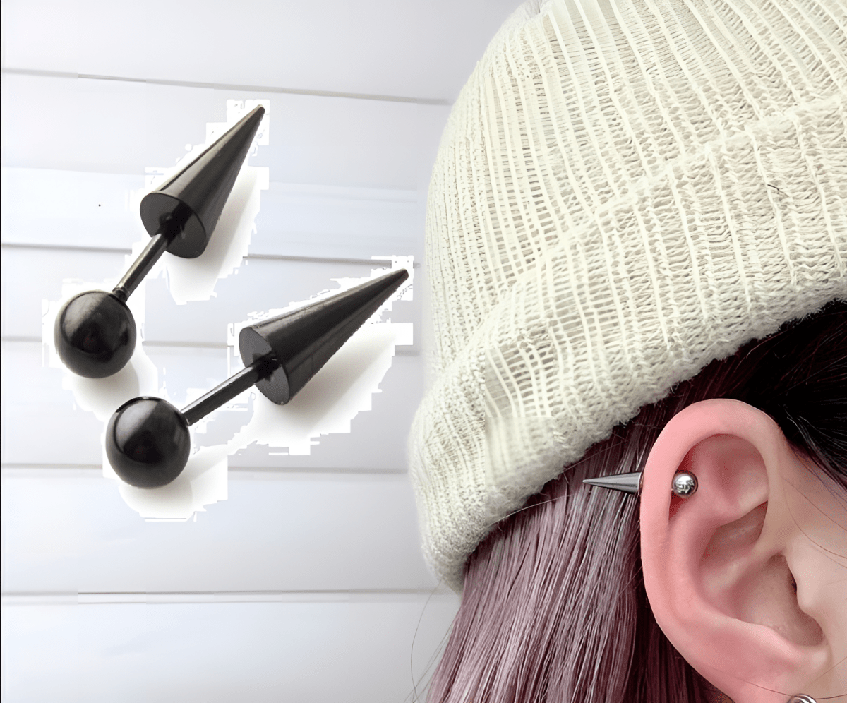 Premium 2 Pieces 1.2MM (16G) Cartilage Piercing Ball Spike Earrings - Hanaya Store