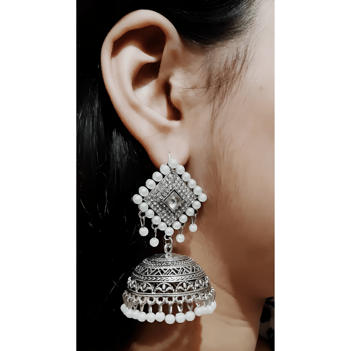 Premium Big Classy Royal Party Wedding Earrings - Hanaya Store