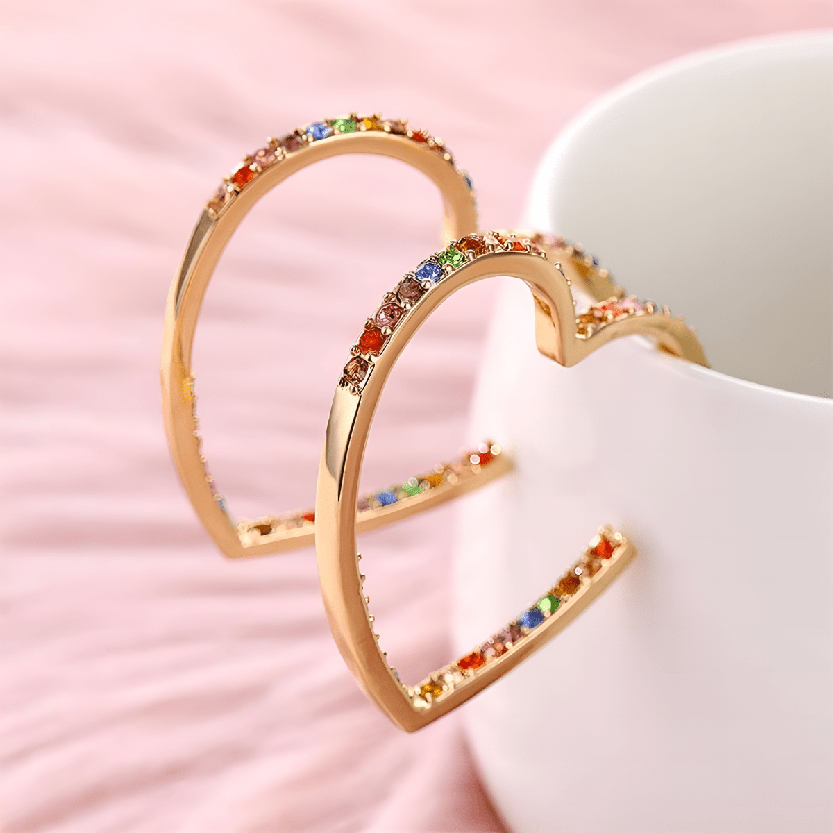 Premium Big Heart Crystal Party Wedding Trendy Earrings – Earrings Online in Pakistan | Hanaya