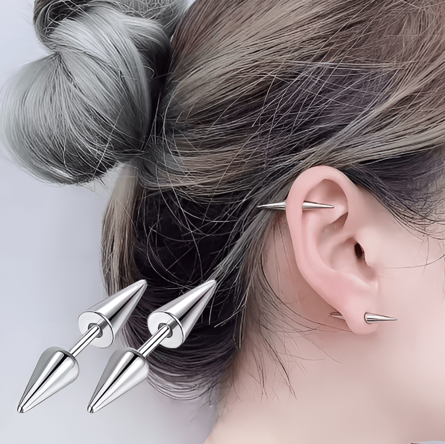 Premium Quality 2 Pieces 1.2MM (16G) Cartilage Piercing Spike Tip Earring - Hanaya Store
