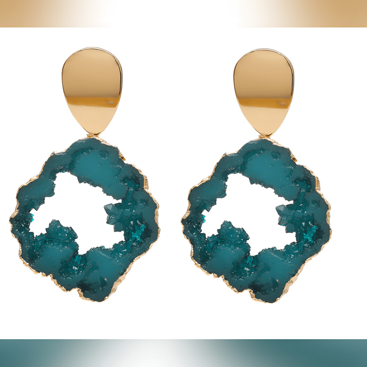 Premium Quality Big Classy Stone Styled Royal Party Wedding Trendy Earring - Hanaya Store