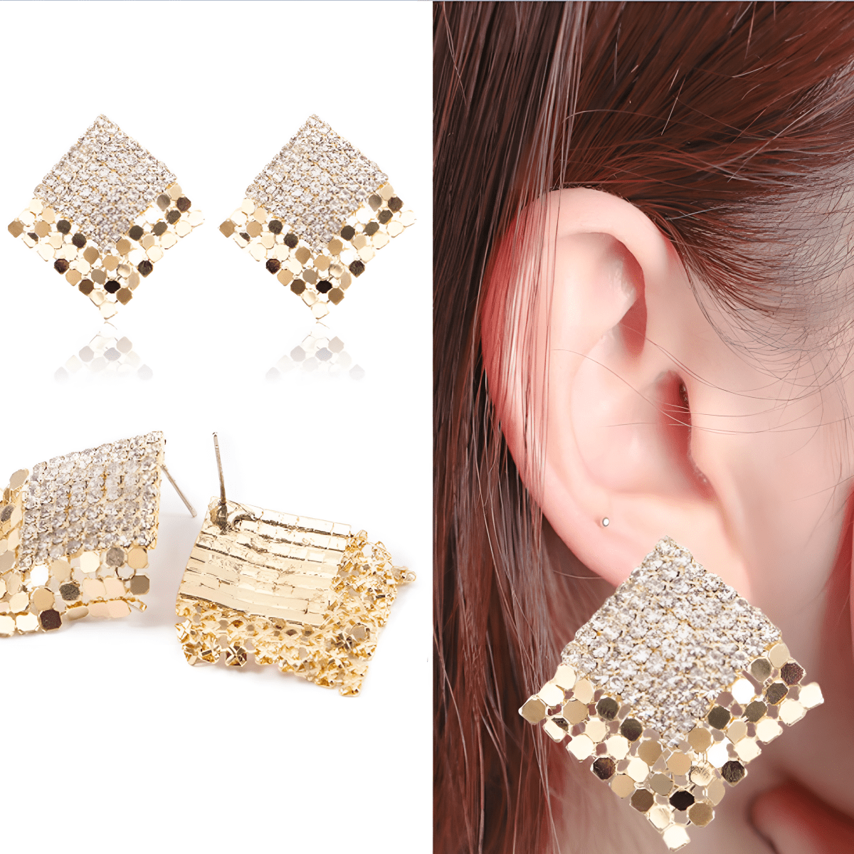 Premium Quality Crystals Styled Party Wedding Trendy Earring - Hanaya Store